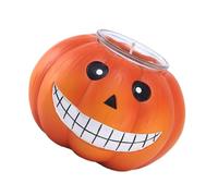 Healeved Creative Resin Pumpkin Candle Lamp with Flameless LED Light, Realistic Pumpkin Shape and Beautiful Orange Colour, for Halloween Party Decoration and Festival Atmosphere