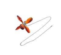 Healeved Crystal Ceiling Fan Pull Chain Extender with Flower Pendant Decorative Light Pull Charm for Bedroom Living Easy Install Fan Switch Accessory with Sparkling Suncatcher Design