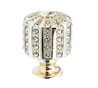 Healeved Crystal Diamond Single Hole Door Handle Gold Cylindrical Cabinet Knob Decorative Drawer Pull Suitable for Wardrobe and Kitchen Furniture