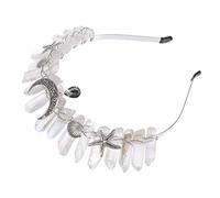 Healeved Crystal Moon Headband Headbands for Girls Cute Headpiece Decor Hair Band