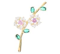 Healeved Crystal Plum Blossom Brooch Pin Rhinestone Flower Lapel Pin Elegant Lightweight Floral Jewelry for Womens Wedding Banquets Everyday Outfits Stylish Gift Accessory