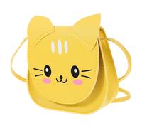 Healeved Cute Cat Crossbody Purse for Tween Girls, PU Leather Bag | Yellow Cartoon Style, Holds Smartphone and Lipstick, Outfit Accent for Theme Parks, On-the-go Trip