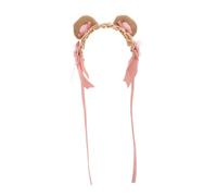Healeved Cute Lolita Headband with Plush Bear Ears Lightweight Polyester and Lace Hair Accessory for Women Cosplay Conventions and Parties