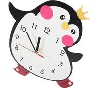 Healeved Cute Penguin Cartoon Wall Clock for Bedroom, Silent Mute Hanging Decorative Clock, Household Living Room Wall Decor, Princess Girl Theme