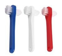 Healeved Denture Toothbrushes for Adults 3 Pack Small Head Medium Bristles Dual-Sided Manual Toothbrushes for False Teeth Retainers Oral Care