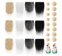 Healeved DIY Faux Dwarf Beard Craft Kit 24Pcs Unfinished Gnome Beards Wooden Beads for Handmade Gnome Dolls