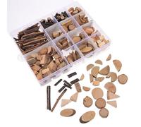 Healeved DIY Natural Wood Slices and Dry Tree Branches Set, Unfinished Wooden Discs for Handcrafts, DIY Supplies for Woodcarving and Creative Woodcraft Projects