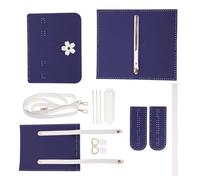 Healeved DIY PU Leather Chain Shoulder Bag Knitting Kit Handmade Square Crossbody Bag Material Set in Sakura Blue Craft Handbag Making Accessories