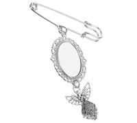 Healeved DIY Souvenir Brooch Heat Transfer Printing Charm Pin Silver Zinc Alloy Simple Practical Design with Safety Pin Structure Graduation Birthday Christmas
