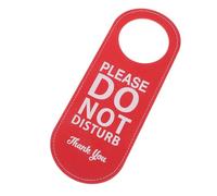 Healeved Do Not Disturb Door Hanger in Sturdy PU Leather 8.8 X 3.3 Inches with Please Knock Message for Hotel Room and Conference
