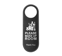 Healeved Do Not Disturb Door Hanger Sign Unbreakable and Practical Hotel Door Sign Double Sided Leather with Stitched Edge for Company Lounges and Modern Decor