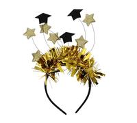 Healeved Doctorial Hat Hair Band with Gold and Silver Star Graduation Hair Decoration Stylish Mini Cap Headband for Adults and Party Photo Accessory