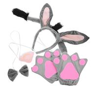 Healeved Donkey Accessory Set Animal Costume Ear Headband Bowtie Dress up Party Accessory