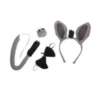 Healeved Donkey Costume Set with Ear Headband Tail Nose and Bowtie Cute Cartoon Animal Cosplay Kit for Boys and Lightweight Skin Friendly Material for Parties and Dress Up