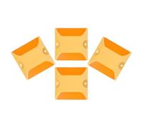 Healeved Driveway Marker Reflectors 4 Pcs Yellow Plastic Reflective Road Studs High Visibility Pavement Markers for Automotive and Outdoor Pathways