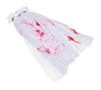 Healeved Drop Veil Halloween Cosplay Accessory Veil Headband Halloween Headpiece with Comb Dead Bride Costume
