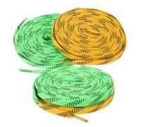 Healeved Durable Hockey Shoelaces 2 Pairs Polyester Replacement for Ice Sports Sneakers and Roller Skates Slightly Elastic Comfortable Safe Skating Yellow Green