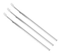 Healeved Ear Pick Spoon Set Ear Wax Removal Tool 3pcs Stainless Steel with Triple Design for Enhanced Stability and Gentle on Skin, Silver Suitable for Daily Cleaning at Home