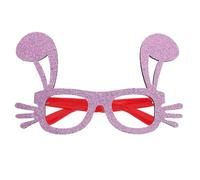 Healeved Easter Party Purple Bunny Ear Glasses Glitter Rabbit Ears Festival Eyeglasses Prop 1pcs Funny Eyewear for Easter Celebration