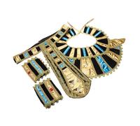 Healeved Egyptian Pharaoh Decoration Accessory Collar Wristbands Costume Accessory Collar Costume Wristbands Men Role Play Belt Halloween Egypt Outfit Play Party Prop Belt Cuffs Role