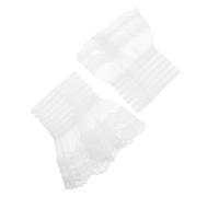 Healeved Elegant Detachable Lace Wrist Soft Chiffon Pleated Sleeve Accessories for Women Dresses Blouses Sweaters Casual Party Fashion Enhancer