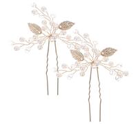 Healeved Elegant Gold Rhinestone Pearl Hairpins for Women and Handmade Beaded Crystal Hair Accessories for Weddings Birthdays Anniversaries Stylish U-shaped Hair Clips