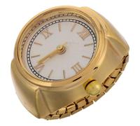 Healeved Elegant Golden Finger Watch for Women, Alloy Quartz Ring Watch with Distinctive Look and Vintage Style, Combining Fashion and Functionality, Decorative Accessory for Daily Wear