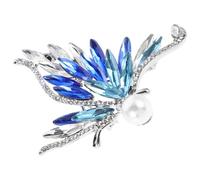 Healeved Elegant Rhinestone Butterfly Brooch Pin for Women Versatile Lapel and Scarf Accessory Sophisticated Blue Crystal Design Suitable for Weddings Parties and Casual Outings