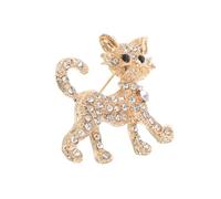 Healeved Elegant Rhinestone Cat Brooch Pin for Women Sparkling Cute Kitten Animal Lapel Pin Alloy Jewelry Accessory for Suits Dresses and Coats Versatile