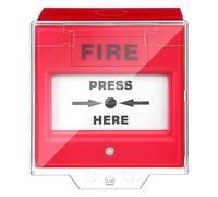 Healeved Emergency Break Glass Fire Alarm Button with Protective Cover, Manual Reset Emergency Exit Control Button for Electrical and Access Systems, Dual Indicator Lights for Home and