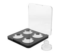 Healeved Empty Magnetic Eyeshadow Palette 36.5mm with 4 round Metal Pans, Refillable Mini Makeup Storage Case with Mirror, Portable Eyeshadow Storage Box for Blush and Powder