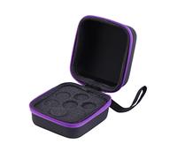 Healeved Essential Oils Storage Holder 5ml 7 Slots Eva Carrying Case Purple Zipper for Aromatherapy and Roller Bottles Organization