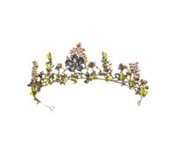 Healeved European Baroque Hollow Wedding Crown with Black Rhinestones Elegant Tiara Hair Accessory for Brides Bridesmaids and Prom Hairstyles