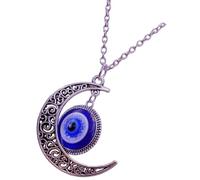 Healeved Evil Eye Jewelry Neck Chain Creative Alloy Crystal Decorative Unisex Pendant Necklace for Daily Wear with Eye Modeling Design