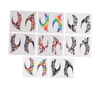 Healeved Eye Shadow Sticker 8 Pairs Self-adhesive Eyeliner Paste Face Decoration Temporary Makeup Stickers for Women and Girls Festival Party Eye Decor