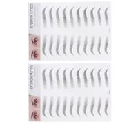 Healeved Eyebrow Sticker 2Pcs Hair-Like 3D Transfers Temporary Brows Grooming Shaping Sticker for Men Women Quick Application