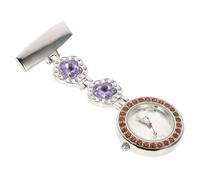 Healeved Fashion Purple Crystal Nurse Chest Hanging Watch for Doctors Nurses Students Creative Pocket Watch for Medical Exams and Hospital Use