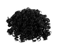 Healeved Fashionable Curly Wig with Bangs for Women, Short Black Wavy Wig Made of High Temperature Fiber, Quick to Put and Lasting Use, for Theme Parties and Cosplay