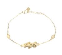 Healeved Feng Shui Fortune Bracelet for Women Men Golden Plated Chain Wealth Amulet Stylish Chinese Jewelry for Daily Wear Travel and Anniversary Celebration