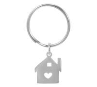 Healeved First Home Keyring Keyring Unique Stainless Steel Multifunctional Pendant Couples Bag Hanging Decoration House Shape Craftsmanship Sleek Silver Beautiful Decoration
