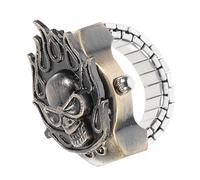 Healeved Flipping Electronic Ring Watch Vintage Style Elastic Finger Ring Watch Retro Decorative Jewelry for Men and Women with Adjustable Band in Antique Green