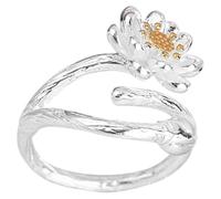 Healeved Flower Blossom Open Ring Cute Adjustable Ring for Women Girls Jewelry for Party