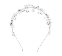 Healeved Flower Girl Headband Faux Pearl Wedding Hair Band Birthday Queen Crown for Multiuse Elegant Princess Hair Accessory for Communion Party Photoshoot