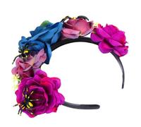 Healeved Flower Headband Halloween Hair Hoop Purple Stainless Steel and Polyester Stretchy Bands Lightweight Lovely for Halloween Party Spider Flower Shape