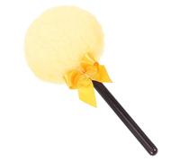 Healeved Fluffy Dry Powder Puff with Handle Small Makeup Puff for Loose Powder Application for Household and Travel Use Gold Color in Opp Bag
