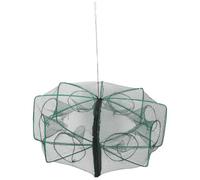 Healeved Foldable 8 Hole Fishing Trap Net for Crab and Shrimp with Steel Wire Mesh, Stable Operation and Glow the Dark Features, for Weedy or Murky Waters and Night Fishing