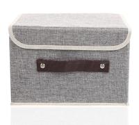 Healeved Foldable Storage Box for Convenient Storage and Dust with Cotton and Linen Material Small Grey Organizer for Living Room and Home Use