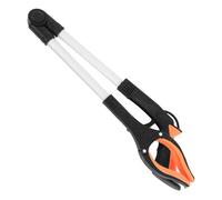 Healeved Folding Garbage Tongs Trash Picker Grabber Tool Lightweight Portable Litter Clamp with Ergonomic Handle for Outdoor Cleaning and Disabled Users - Orange