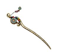 Healeved Folk-custom Alloy Hairpin Tassel for Elegant Hair Bun Vintage Oriental Hair Stick for Weddings and Special Events for Women