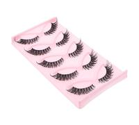 Healeved Fox Eye False Eyelashes 5 Pairs Bulk Strip Lashes Natural Look Extended Tail Makeup Lashes for Daily and Stage Use